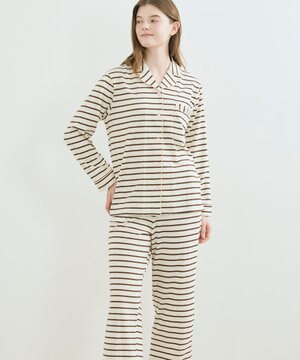  【綿100%】コットンボーダーパジャマ MADE WITH LIBERTY FABRIC