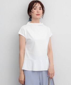  【WEB限定】プレーティング天竺  ペプラムカットソー