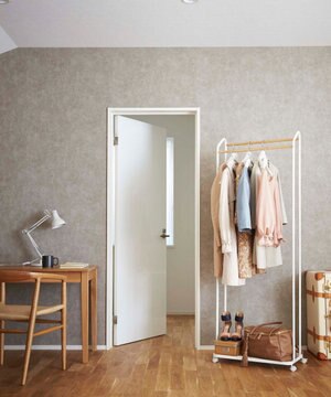  ハンガーラック タワー キャスター付き ホワイト