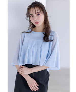 【洗える】フリルシアー ニット