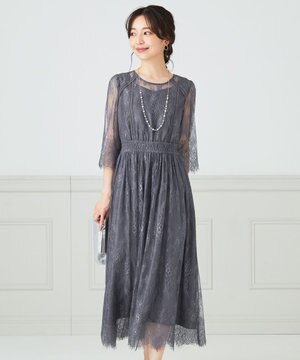 【洗える】パネルレース ドレス