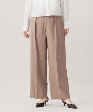  【洗える】コットンダブルクロスストレート パンツ