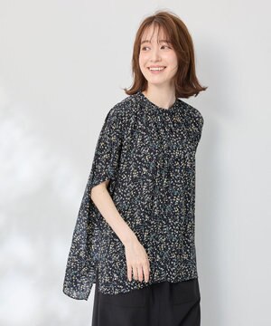  【洗濯機可】プリントブラウス