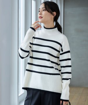  【WEB限定カラーあり・洗える】ウールカシミヤブレンドハイネック ニット