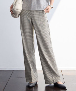 TRギャバチェック柄ストレート パンツ