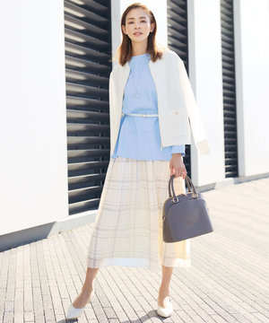 【SHIHOさん着用・洗える】エアリーウィンドウペンチェックプリント スカート