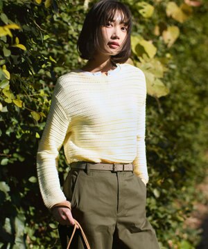  コットンギマ ボートネック ニット