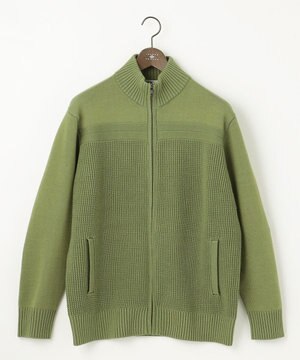  【キングサイズ・洗える】コットンバルキーニットブルゾン