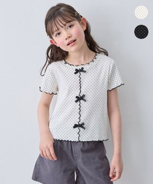  【一部店舗/WEB先行販売アイテム】ドット×リボン 半袖Tシャツ