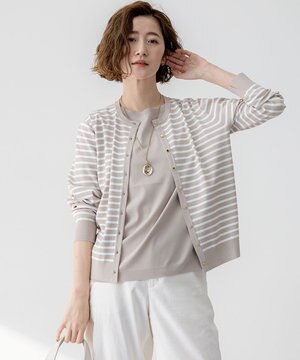  【洗える】レーヨンポリエステルストレッチ カーディガン
