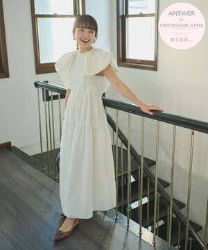 【ANSWER for フォトジェニックスタイル】ウィングスリーブティアードワンピース