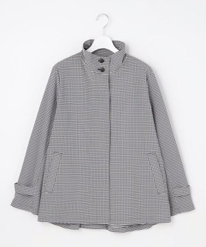  Lightストレッチチェック スタンドカラー コート