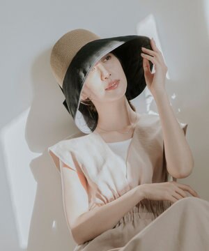  【遮光100%/UPF50%＋/UVカット】洗えるバックリボン ブレードパラソルハット 手洗いOK/サイズ調整可能/吸水速乾/遮熱