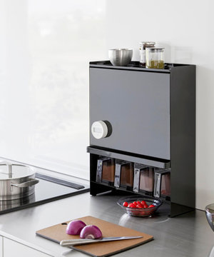 前が開く 隠せる調味料ラック タワー ホワイト / tower | ファッション