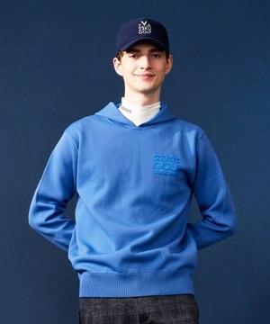  【MEN】【ウォッシャブル】スヌード付き 裏モールパーカー ニット