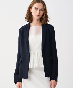  【防シワ・洗濯機洗い可】ウォッシャブル ダブルクロス ジャケット