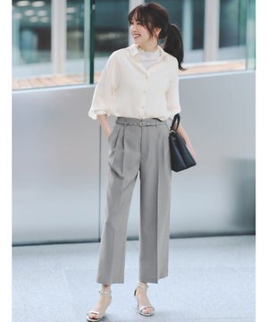  【洗える】ドライオックスタック ワイドパンツ