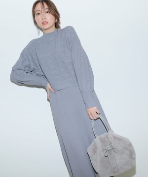  【2SET】ニット ボレロ × ワンピース セット