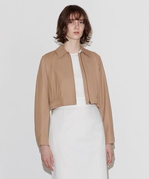  【Nave　洗える】バルキーツイル ジップアップブルゾン