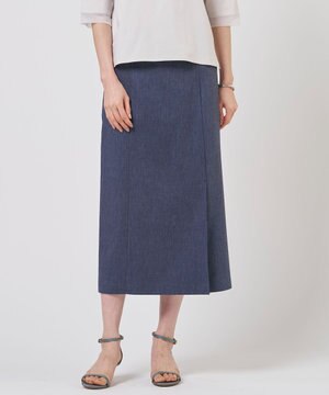  リネンバイオシャンブレー Aライン スカート