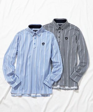  【MEN】ロゴストライププリント 長袖シャツ