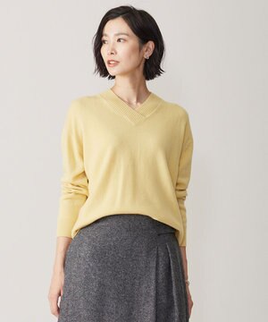 【洗える】CASHMERE BLEND Vネック ニット