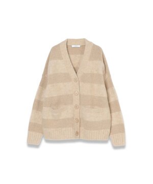  ブラッシュドストライプカーディガン