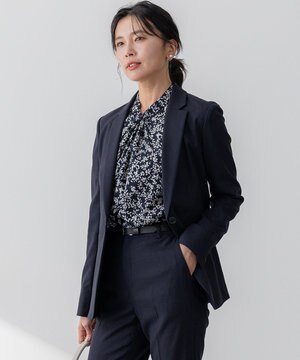  【セットアップ対応/防シワ性/洗える】アイアスマットストレッチ テーラード ジャケット