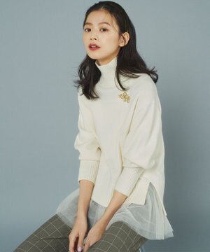  【飯豊まりえさん着用・Oggi12月号掲載】ウールカシミヤミックス ロールネック ニット