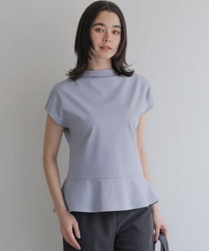  【WEB限定】プレーティング天竺  ペプラムカットソー