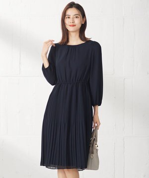  【洗える】フェミニンプリーツ ワンピース