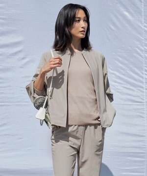  【洗える・UVカット】アトラストリコット ジップアップブルゾン