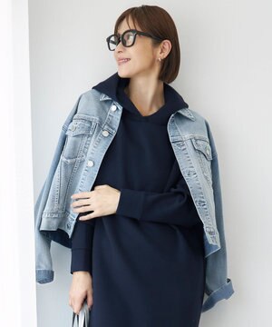  【17号サイズまで展開・洗える】ウスカルデニム襟付き ジャケット