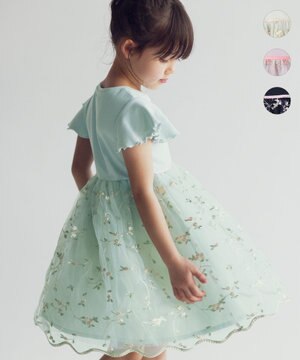  刺繍チュールガーリー ワンピース