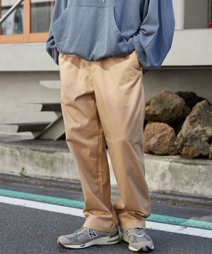  【ウエストゴム/SMLサイズ展開/ユニセックス着用ITEM】チノイージーストレートパンツ