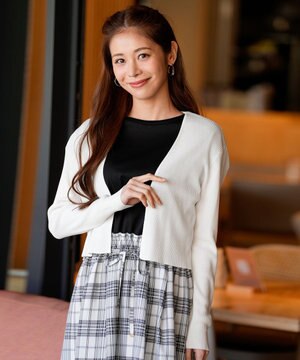  リブショートレングス カーディガン