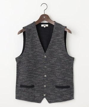  【イタリア糸使用/清涼感/軽い/洗える】スラブギマニットベスト