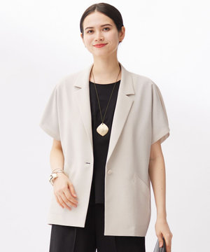 【セットアップ対応】ライトリネンライクショートスリーブ ジャケット