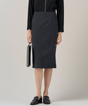  【UVカット・洗える】ウール2WAYストレッチ タイトスカート