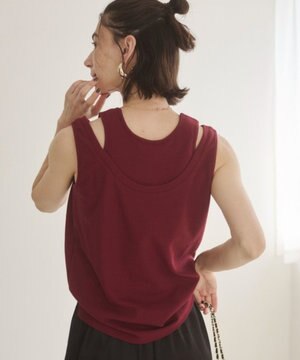  【ANGIE VINTAGE】ワッフルフェイクレーヤードタンクトップ