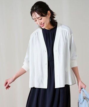  シアーギャザー カーディガン