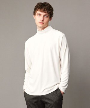  【洗える/ソフトな肌触り】ミニパイルモック ネック Ｔシャツ