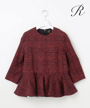  【R(アール)】MANTECOツイード ペプラムトップス