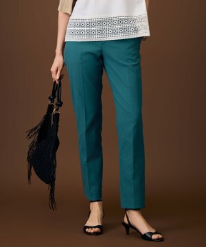  【19号サイズまで展開・SHIHOさん着用・昨年大好評・新色追加・後ろウエストゴム】シェルタリングテーパード パンツ