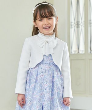  裾スカラップノーカラージャケット