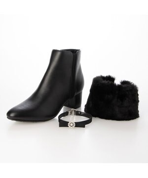  <Pitti>4WAYファービジューリボンベルトショートブーツ