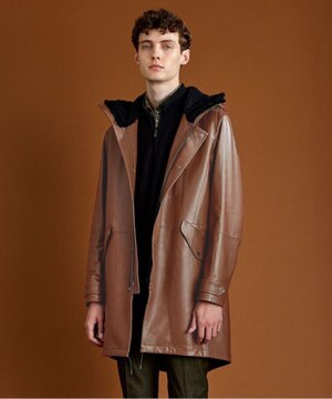  ベジタブルラムスキンレザーコート