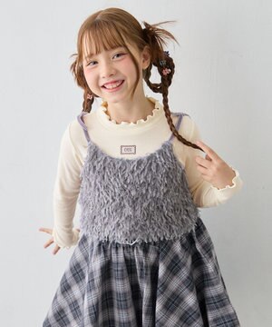  【2点セット】Tシャツ×フェザーライク キャミソール