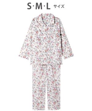  ワコール_リラックス＆スリープ パジャマ 綿100%(本体) サテン 長袖 長ズボン ミントン レディース NDX555 /ワコール