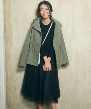  【洗える】チュールコンビ ワンピース